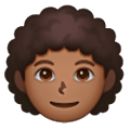 🧑🏾‍🦱 Emoji Erwachsener: mitteldunkle Hautfarbe, lockiges Haar Samsung One UI 6.1.