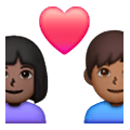 👨🏿‍❤️‍👩🏾 Emoji Casal Apaixonado - Homem: Pele Escura, Mulher: Pele Morena Escura na Samsung One UI 6.1.