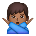 🙅🏾‍♂️ Emoji Homem Fazendo Gesto De «não»: Pele Morena Escura na Samsung One UI 6.1.