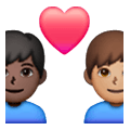 👨🏿‍❤️‍👨🏽 Emoji Liebespaar - Mann: dunkle Hautfarbe, Mann: mittlere Hautfarbe Samsung One UI 6.1.