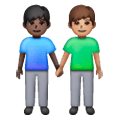 👨🏿‍🤝‍👨🏽 Emoji händchenhaltende Männer: dunkle Hautfarbe, mittlere Hautfarbe Samsung One UI 6.1.