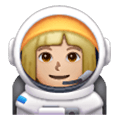 Émoji 👩🏼‍🚀 Astronaute Femme : Peau Moyennement Claire sur Samsung One UI 6.1.