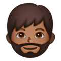 Emoji 🧔🏾‍♂️ Donna Con La Barba Carnagione Abbastanza Scura su Samsung One UI 6.1.