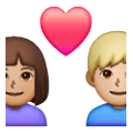 👨🏽‍❤️‍👩🏼 Emoji Pareja Enamorada - Hombre: Tono De Piel Medio, Mujer: Tono De Piel Claro Medio en Samsung One UI 6.1.