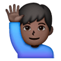 🙋🏿‍♂️ Emoji Hombre Con La Mano Levantada: Tono De Piel Oscuro en Samsung One UI 6.1.