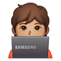 🧑🏽‍💻 Emoji IT-Experte/IT-Expertin: mittlere Hautfarbe Samsung One UI 6.1.