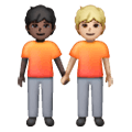 🧑🏿‍🤝‍🧑🏼 Emoji sich an den Händen haltende Personen: dunkle Hautfarbe, mittelhelle Hautfarbe Samsung One UI 6.1.