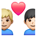 Émoji 👨🏼‍❤️‍👨🏻 Couple Avec Cœur - Homme: Peau Moyennement Claire, Homme: Peau Claire sur Samsung One UI 6.1.