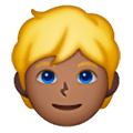 👱🏾 Emoji Person: mitteldunkle Hautfarbe, blondes Haar Samsung One UI 6.1.