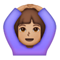 🙆🏽‍♀️ Emoji Frau mit Händen auf dem Kopf: mittlere Hautfarbe Samsung One UI 6.1.