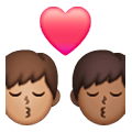 👨🏽‍❤️‍💋‍👨🏾 Emoji Beso - Hombre: Tono De Piel Claro Medio en Samsung One UI 6.1.