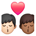 👨🏻‍❤️‍💋‍👨🏿 Emoji Beso - Hombre: Tono De Piel Claro, Hombre: Tono De Piel Oscuro en Samsung One UI 6.1.