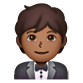 🤵🏾 Emoji Person im Smoking: mitteldunkle Hautfarbe Samsung One UI 6.1.