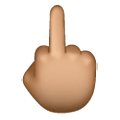 🖕🏽 Emoji Dedo Corazón Hacia Arriba: Tono De Piel Medio en Samsung One UI 6.1.
