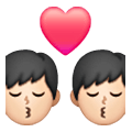 👨🏻‍❤️‍💋‍👨🏼 Emoji sich küssendes Paar - Mann: helle Hautfarbe, Mann: mittelhelle Hautfarbe Samsung One UI 6.1.