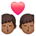 👨🏾‍❤️‍💋‍👨🏾 Emoji sich küssendes Paar - Mann: mitteldunkle Hautfarbe, Mann: mitteldunkle Hautfarbe Samsung One UI 6.1.