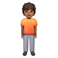🧍🏾 Emoji stehende Person: mitteldunkle Hautfarbe Samsung One UI 6.1.