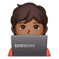 🧑🏾‍💻 Emoji Tecnólogo: Tono De Piel Oscuro Medio en Samsung One UI 6.1.