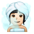 🧖🏻‍♀️ Emoji Mujer En Una Sauna: Tono De Piel Claro en Samsung One UI 6.1.