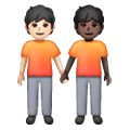 🧑🏻‍🤝‍🧑🏿 Emoji sich an den Händen haltende Personen: helle Hautfarbe, dunkle Hautfarbe Samsung One UI 6.1.