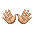 👐🏽 Emoji offene Hände: mittlere Hautfarbe Samsung One UI 6.1.
