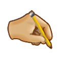 🖎🏼 Emoji Schreiben der linken Hand: mittelhelle Hautfarbe Samsung One UI 6.1.