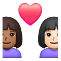 👩🏾‍❤️‍👩🏻 Emoji Pareja Enamorada - Mujer: Tono De Piel Oscuro Medio, Mujer: Tono De Piel Claro en Samsung One UI 6.1.