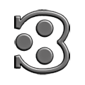 🕄 Emoji Rechtsgezackter Halbkreis mit zwei Punkten Samsung One UI 6.1.