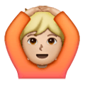 🙆🏼 Emoji Person mit Händen auf dem Kopf: mittelhelle Hautfarbe Samsung One UI 6.1.