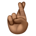 🤞🏾 Emoji Hand mit gekreuzten Fingern: mitteldunkle Hautfarbe Samsung One UI 6.1.
