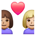 Emoji 👩🏽‍❤️‍👩🏼 Coppia Con Cuore - Donna: Carnagione Olivastra, Donna: Carnagione Abbastanza Chiara su Samsung One UI 6.1.