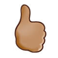 🖒🏽 Emoji Gesto aberto com polegar para cima: Pele Morena na Samsung One UI 6.1.