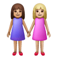 Émoji 👩🏽‍🤝‍👩🏼 Deux Femmes Se Tenant La Main : Peau Légèrement Mate Et Peau Moyennement Claire sur Samsung One UI 6.1.