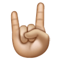 🤘🏼 Emoji Mano Haciendo El Signo De Cuernos: Tono De Piel Claro Medio en Samsung One UI 6.1.