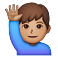 🙋🏽‍♂️ Emoji Hombre Con La Mano Levantada: Tono De Piel Medio en Samsung One UI 6.1.