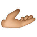 🫴🏽 Emoji Handfläche Nach Oben: mittlere Hautfarbe Samsung One UI 6.1.