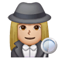🕵🏼‍♀️ Emoji Detective Mujer: Tono De Piel Claro Medio en Samsung One UI 6.1.