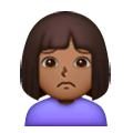 🙍🏾‍♀️ Emoji Mujer Frunciendo El Ceño: Tono De Piel Oscuro Medio en Samsung One UI 6.1.