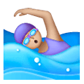 🏊🏼‍♀️ Emoji Mulher Nadando: Pele Morena Clara na Samsung One UI 6.1.