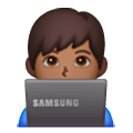 👨🏾‍💻 Emoji Tecnólogo: Pele Morena Escura na Samsung One UI 6.1.