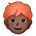 🧑🏿‍🦰 Emoji Erwachsener: dunkle Hautfarbe, rotes Haar Samsung One UI 6.1.