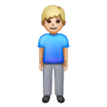 🧍🏼‍♂️ Emoji Hombre De Pie: Tono De Piel Claro Medio en Samsung One UI 6.1.
