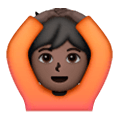 🙆🏿 Emoji Person mit Händen auf dem Kopf: dunkle Hautfarbe Samsung One UI 6.1.
