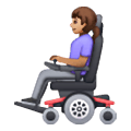 👩🏽‍🦼 Emoji Frau in elektrischem Rollstuhl: mittlere Hautfarbe Samsung One UI 6.1.