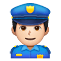 Émoji 👮🏻‍♂️ Policier : Peau Claire sur Samsung One UI 6.1.