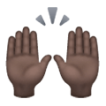🙌🏿 Emoji zwei erhobene Handflächen: dunkle Hautfarbe Samsung One UI 6.1.