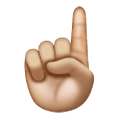☝🏼 Emoji nach oben weisender Zeigefinger von vorne: mittelhelle Hautfarbe Samsung One UI 6.1.