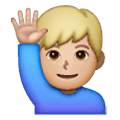 Emoji 🙋🏼‍♂️ Uomo Con Mano Alzata: Carnagione Abbastanza Chiara su Samsung One UI 6.1.