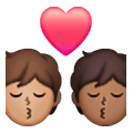 Emoji 🧑🏽‍❤️‍💋‍🧑🏾 Bacio Tra Coppia: persona, persona, Carnagione Olivastra, Carnagione Abbastanza Scura su Samsung One UI 6.1.