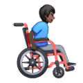 👨🏿‍🦽‍➡️ Emoji Mann im manuellen Rollstuhl nach rechts gerichtet: Dunkler Hautton Samsung One UI 6.1.